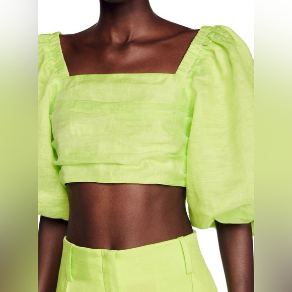 Sandro Tops - Sandro Blonville Crop Top in Anis Green Size XS